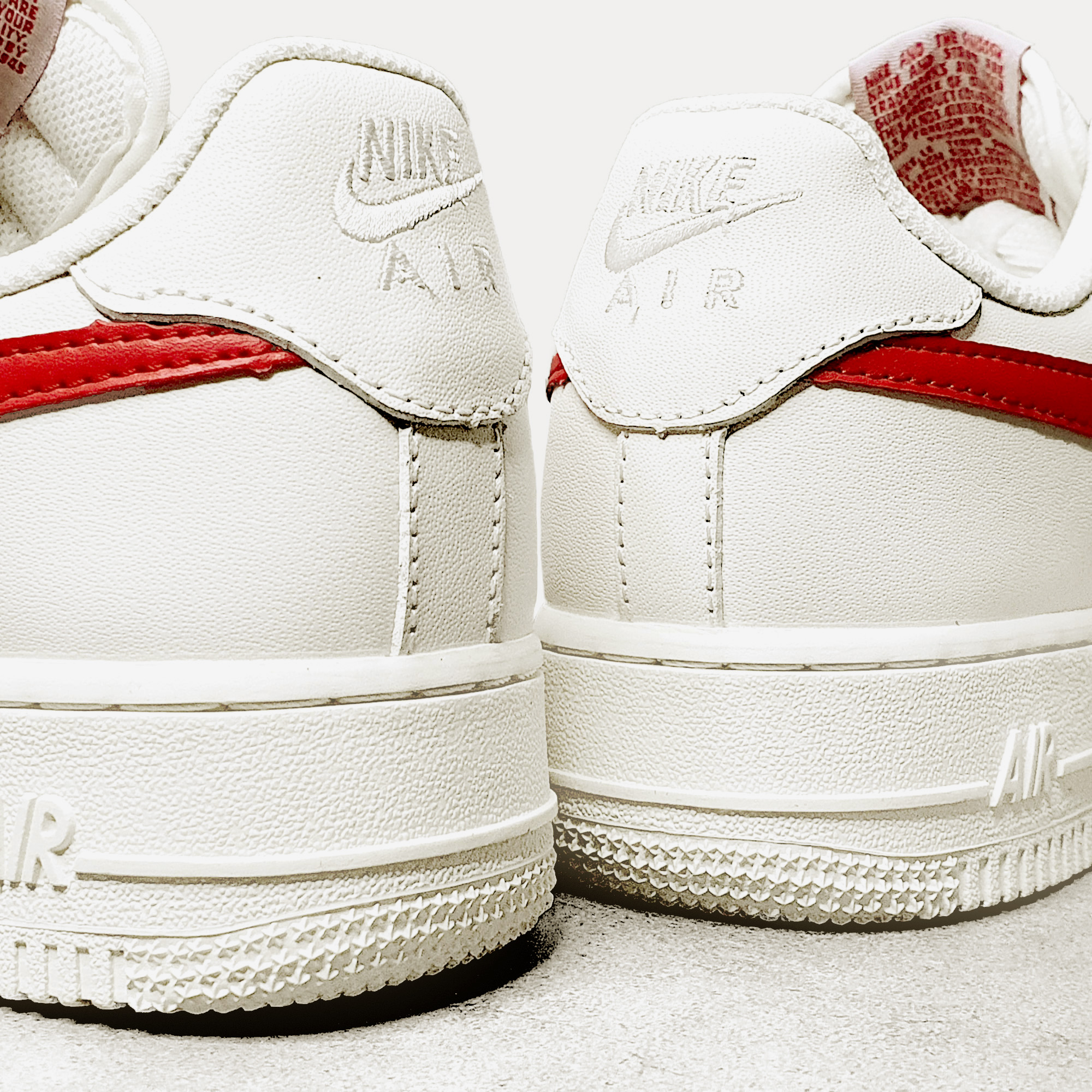 Nike Air Force 1 White Red Hook - Teemosneaker