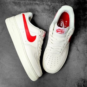 Nike Air Force 1 White Red Hook - Teemosneaker